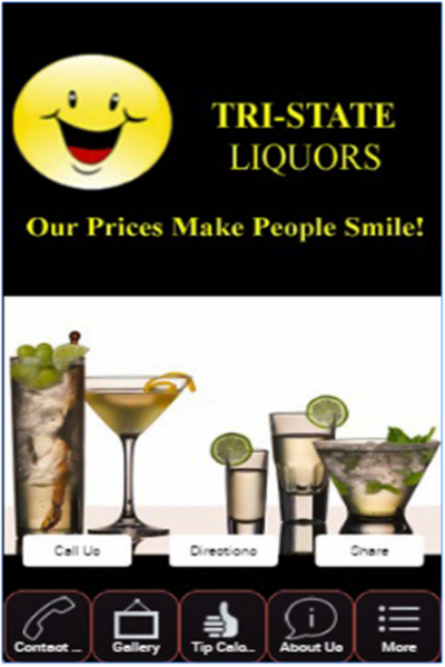 Tri-State Liquor's Mobile App in the Google Store