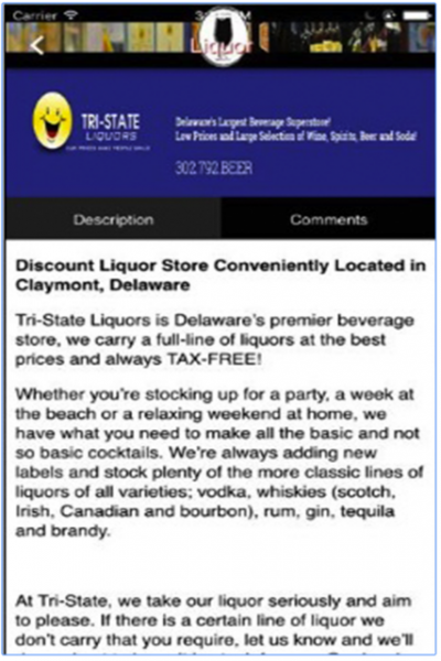 Tri-State Liquor's Mobile App in the Google Store 3