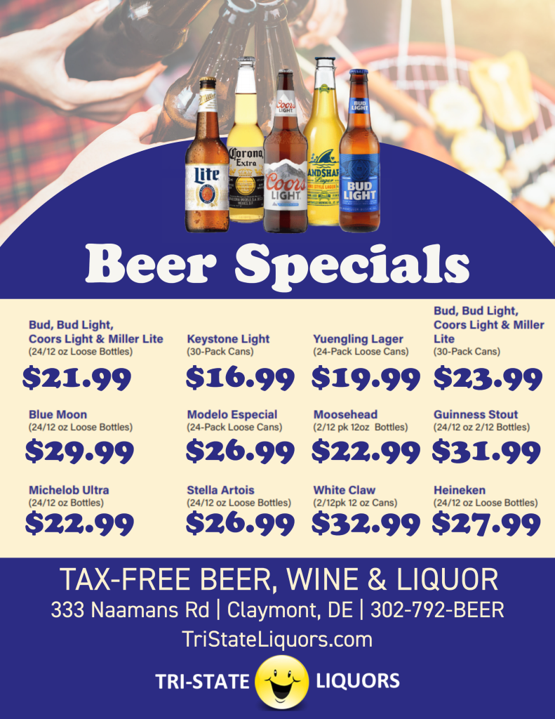 Discount Taxfree Liquor Store DelawareMonthly Beverage Specials