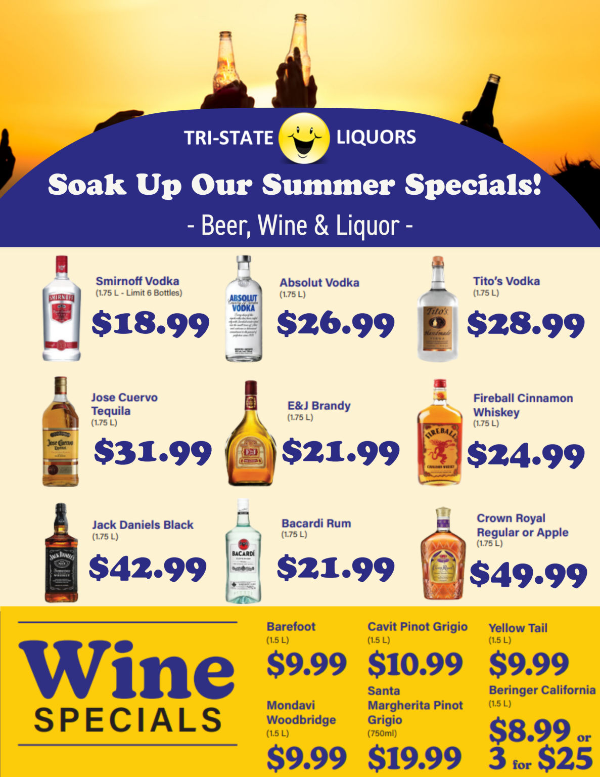 Discount Taxfree Liquor Store DelawareMonthly Beverage Specials