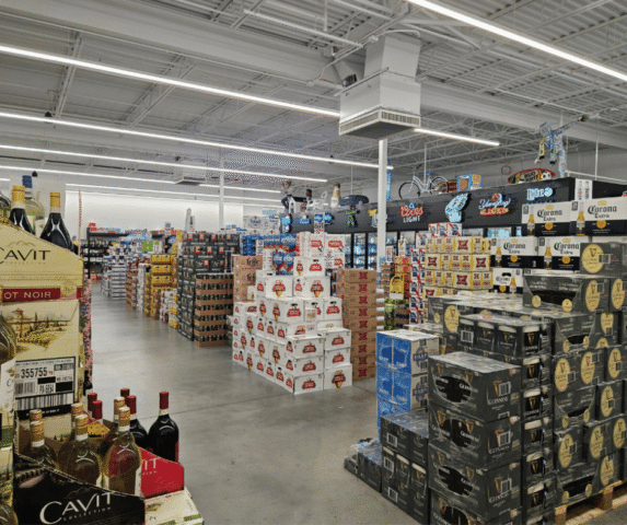 Tri-State Liquor Store Interior Beer Cases Stacked