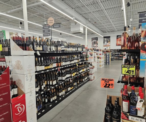Tri-State Liquor Store Interior Wine Aisle